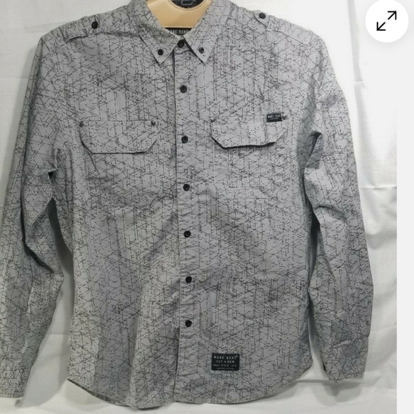 Marc Ecko Cut & Sew Shirt Button Long Sleeve Cotton L Marc Ecko - Picture 1 of 4